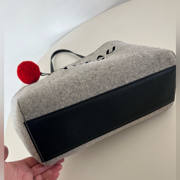 Kate Spade Nouveau York Gray Wool & Leather Structured Tote Bag - Picture 9 of 13